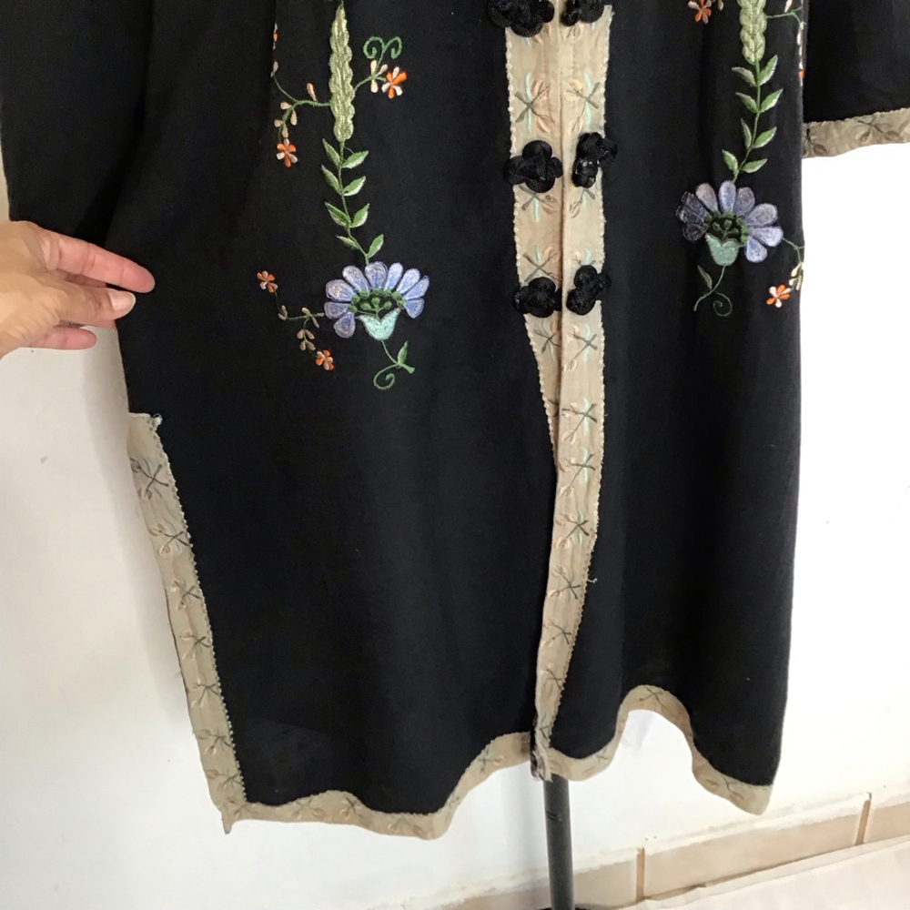 Raiment Fashions, Inc. Women India/Asian Design Black Embroidered Jacket L - Picture 6 of 14
